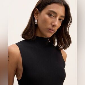 Everlane Mock Turtleneck Tank Black XXS